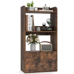 Costway Knjigarna z predalom 55x29x105 cm rustikalno rjava