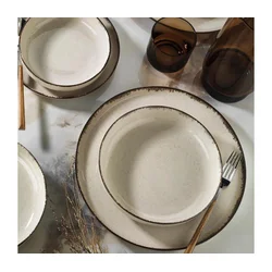 Jedilni set 16 kosov bež/porcelan