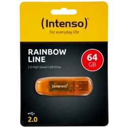 INTENSO USB fleš disk 64GB Hi-Speed ??USB 2.0 Rainbow Line narandžasti