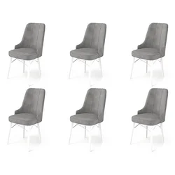 Hanah Home Set stolica Pare, 46x94x46 cm, 6 komada, Sivo-bela