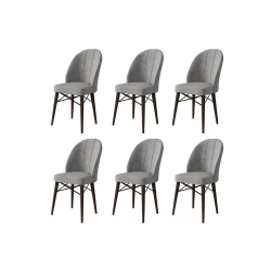 Hanah Home Set stolica Ritim, 44x96x42 cm, 6 komada, Sivo-braon