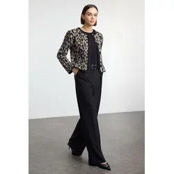 Trendyol Black Pleated Wide Leg/Wide Leg Woven Trousers