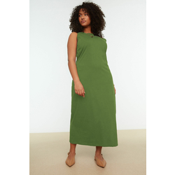 Trendyol Curve Green Jersey Knit Plus Size Dress