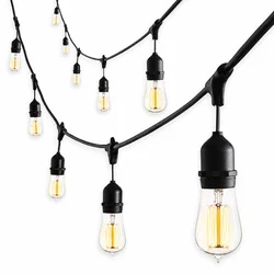 Svetlosni niz sa 20 LED sijalica E27 20 m 2700K IP44