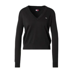 Tommy Jeans Pulover Essential črna