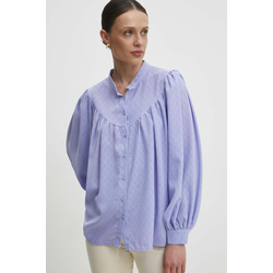 Košulja Answear Lab za žene, boja: ljubičasta, relaxed, s ruskim ovratnikom