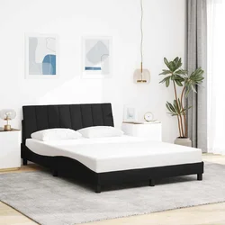 vidaXL Posteljni okvir brez vzmetnice črn 140x200 cm blago