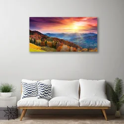 tulup.si Slika na platnu The sun mountain forest landscape 100x50 cm