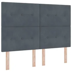 Vidaxl LED Box Spring Postelja Temno siva 140 x 190 cm Žamet