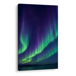 Slika zelenovijoličen sij nočnega neba - 40x60