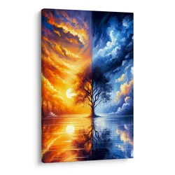 Slika drevo življenja med dnevom in nočjo - 100x150