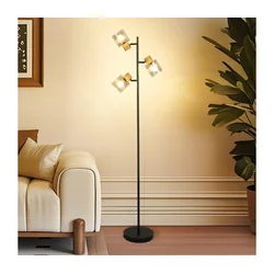 Brilagi - Stojeća lampa HYGGE 3xE14/15W/230V drvo/dimljena