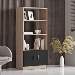 Hanah Home Polica 63,6x140x37,6cm Hrast-Crna