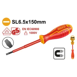 Odvijač VDE izolirani ravni SL6,5x150mm HISD816150