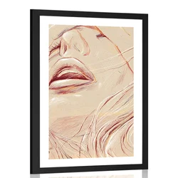 Plakat s paspartujem detajl ženskega obraza - 60x90 no frame