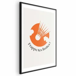 shumee Plakat - Badmintonska žogica proti oranžnemu soncu