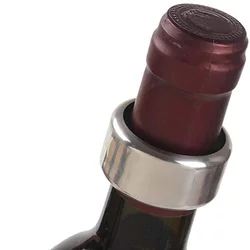 Metalni ovratnik protiv kapanja za bocu vina - Srebrna KP33344