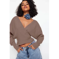 Trendyol Milla Ženski duks Twoaw21Kz1277, Taupe-Brown