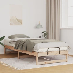 vidaXL Krevetni okvir z ročaji Rjava 100 x 220 cm Trdna borovina