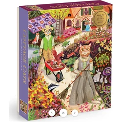 Galison - Puzzle Cottage Cats metalik - 1 000 kosov