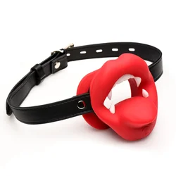 Master Series Vampire Vibrating Mouth Gag Red