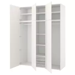 PLATSA Garderober sa 6 vrata, bela/Fonnes bela, 180x57x241 cm