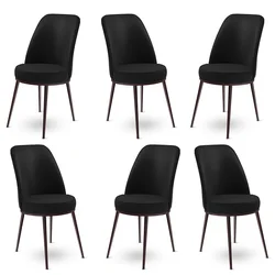 Hanah Home Set 6 trpezarijskih stolica Dexa Crno-Braon