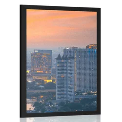 Plakat pogled na sončni zahod v Bangkoku - 60x90 no frame