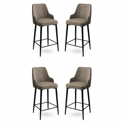 HANAH HOME Set 4 barske stolice Enox Cappuccino Black
