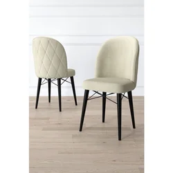 Hanah Home set trpezarijskih stolica Bika 8 kom, krem tkanina Babyface, crne drvene noge