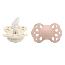 BIBS - Duda z anatomskim cucljem Infinity, Ivory & Blush Silicone-Od 0 do 6 mesecev