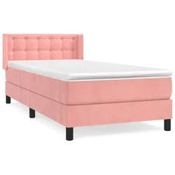 Vidaxl Box spring postelja z vzmetnico roza 80x200 cm žamet