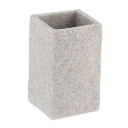 Časa za četkice 10,5x6,3x6,3 cm poliresin siva tendance