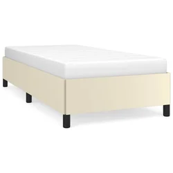 Vidaxl Posteljni okvir krem 90x200 cm umetno usnje