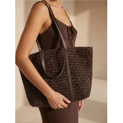 Sinsay - Pletena shopper torba za rame - tamno braon