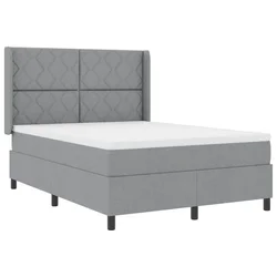 Vidaxl LED Box Spring Postelja Svetlo siva 160 x 200 cm blago