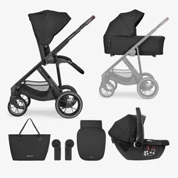 Kikka Boo Kolica Chiara 3in1 set sa I-SIZE autosedištem i tvrdom korpom Black