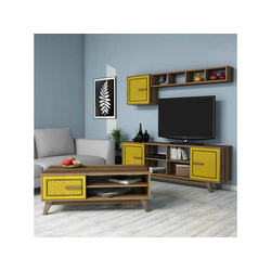 Hanah Home Set namestaja za dnevnu sobu Aila - orah, žuta