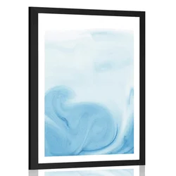 Plakat s paspartujem čudovita modra abstrakcija - 20x30 silver