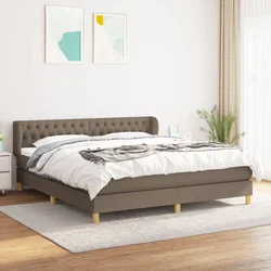 Greatstore Box spring postelja z vzmetnico taupe 180x200 cm blago