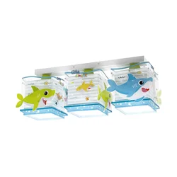 Dalber 63473 - Dečije plafonsko svetlo BABY SHARK 3xE27/60W/230V