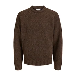 JACK & JONES Pulover JJESOHO OLLIE pikčasto rjava