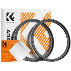 K&F Step Up Filter Ring 77-82mm*2pcs,+Vacuum Cleaning Cloth*1