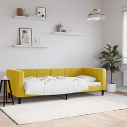 Dnevni krevet žuti 80 x 200 cm baršunasti