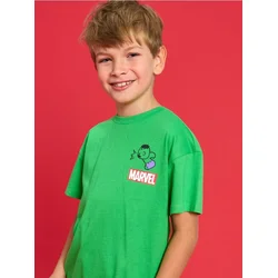 Sinsay - Majica sa printom na leđima Marvel Kawaii Art Collection - zeleno