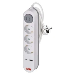 Emos p1322pd Kabl produžni sa prekidačem 1×usb-a+1×usb-c 2m/3r ( 3646 )