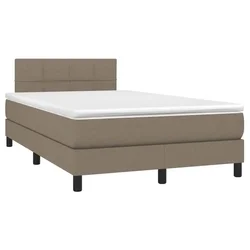 Vidaxl Box spring postelja z vzmetnico taupe 120x190 cm blago