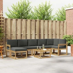 Set vanjskih sofa s jastukom 8 pcs Bijela i antracit Poliester