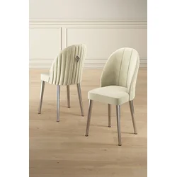 Hanah Home Set stolica Mara, 44x90x42 cm, 2 komada, Srebrno-krem boje