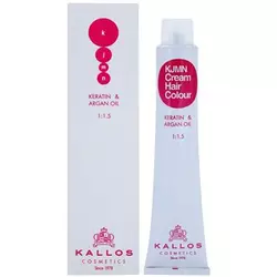 Kallos KJMN boja za kosu s keratinom, kolagenom i arganovim uljem nijansa 6.66 Dark Red Blond (Cream Hair Colour 1:1.5) 100 ml